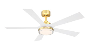 Helionyx 52" One Light Ceiling Fan, Brushed Satin Brass
