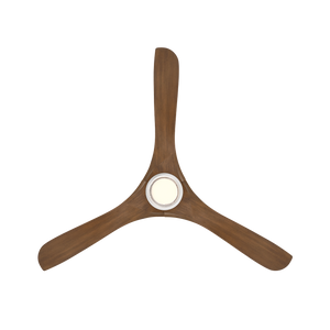 Incis 60" One Light Ceiling Fan, Matte White / Distressed Koa