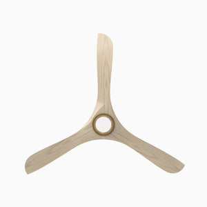 Incis 60" One Light Ceiling Fan, Soft Brass / White Oak