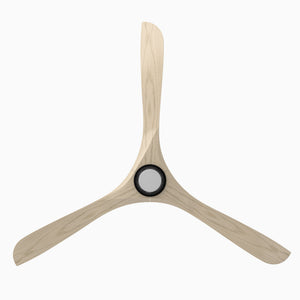 Incis 72" One Light Ceiling Fan, Matte Black / White Oak