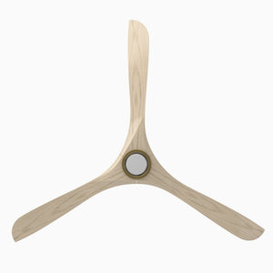 Incis 72" One Light Ceiling Fan, Soft Brass / White Oak