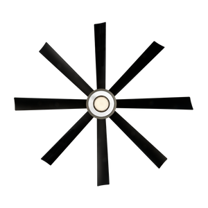 Lunex 72" Ceiling Fan, Brushed Nickel / Matte Black