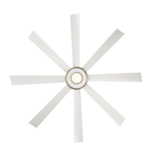 Lunex 72" Ceiling Fan, Brushed Nickel / Matte White