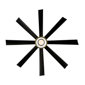 Lunex 72" Ceiling Fan, Soft Brass / Matte Black