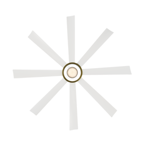 Lunex 72" Ceiling Fan, Soft Brass / Matte White