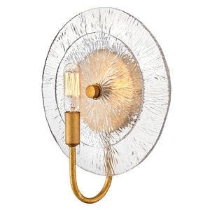 Rene 10" One Light Medium Sconce, Distressed Brass