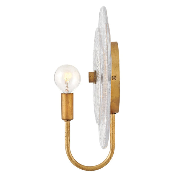 Rene 10" Medium Single Light Sconce, Distressed Brass