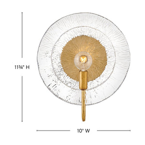 Rene 10" One Light Medium Sconce, Distressed Brass