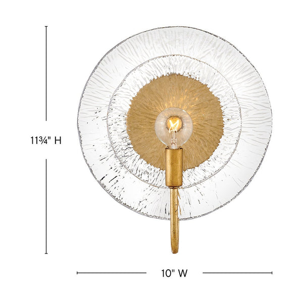 Rene 10" Medium Single Light Sconce, Distressed Brass