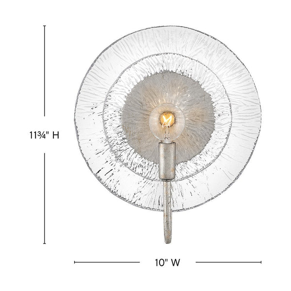 Rene 10" Medium Single Light Sconce, Glacial