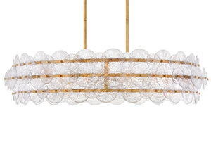 Rene 45" Eight Lights Large Drum Chandelier, Distressed Brass