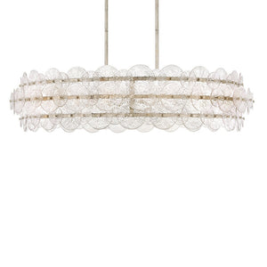 Rene 45" Eight Lights Large Drum Chandelier, Glacial
