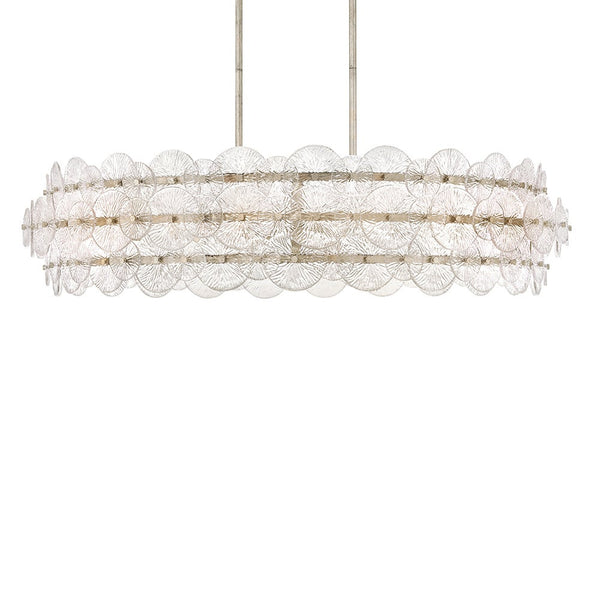 Rene 45" Eight Lights Large Drum Chandelier, Glacial