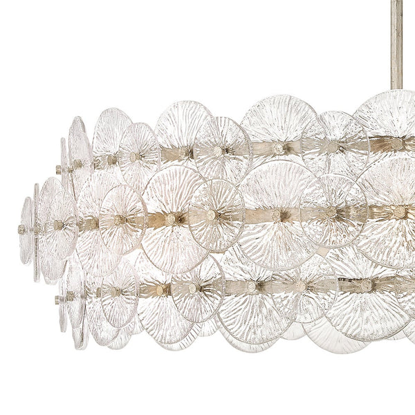 Rene 45" Eight Lights Large Drum Chandelier, Glacial