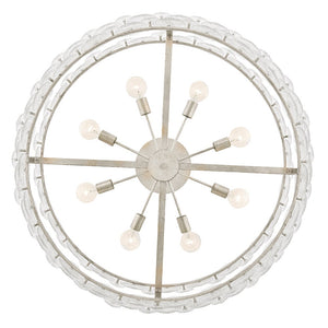 Rene 45" Eight Lights Large Drum Chandelier, Glacial