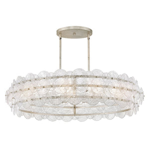 Rene 45" Eight Lights Large Drum Chandelier, Glacial