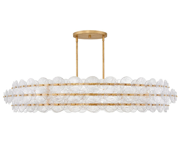 Rene 60" Ten Lights Extra Large Drum Chandelier, Distressed Brass