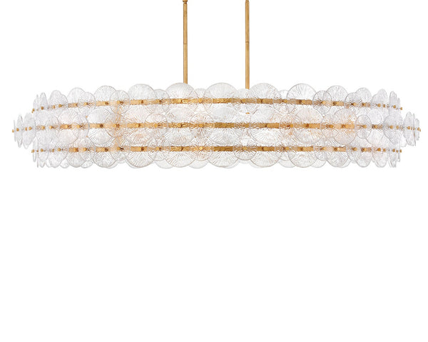 Rene 60" Ten Lights Extra Large Drum Chandelier, Distressed Brass