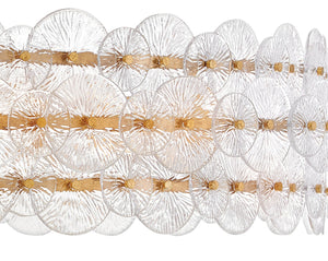 Rene 60" Ten Lights Extra Large Drum Chandelier, Distressed Brass