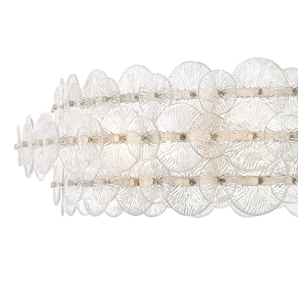 Rene 60" Ten Lights Extra Large Drum Chandelier, Glacial