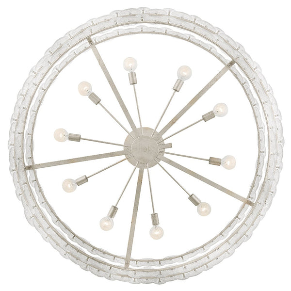 Rene 60" Ten Lights Extra Large Drum Chandelier, Glacial