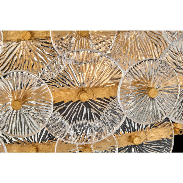 Rene 30" Six Lights Medium Drum Chandelier, Distressed Brass