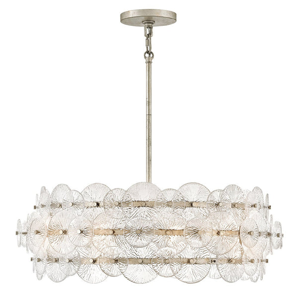 Rene 30" Six Lights Medium Drum Chandelier, Glacial