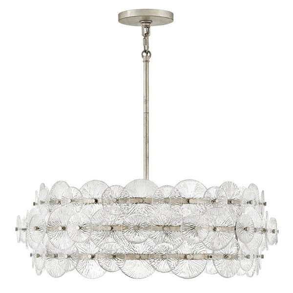 Rene 30" Six Lights Medium Drum Chandelier, Glacial