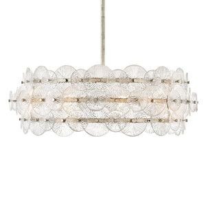 Rene 30" Six Lights Medium Drum Chandelier, Glacial