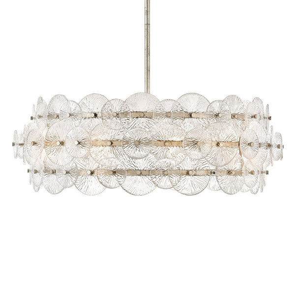 Rene 30" Six Lights Medium Drum Chandelier, Glacial