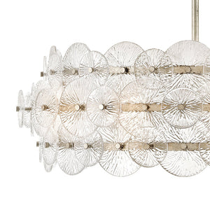 Rene 30" Six Lights Medium Drum Chandelier, Glacial