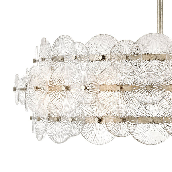 Rene 30" Six Lights Medium Drum Chandelier, Glacial