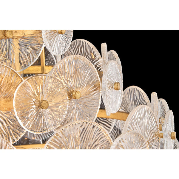 Rene 30" Sixteen Lights Medium Multi Tier Chandelier, Distressed Brass