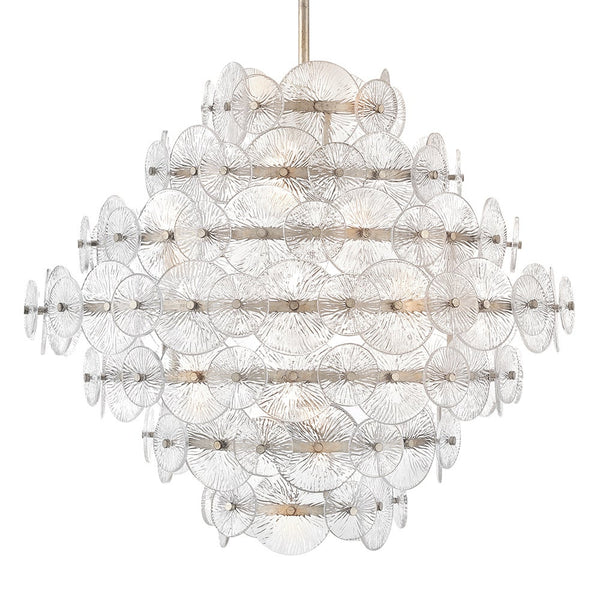 Rene 30" Sixteen Lights Medium Multi Tier Chandelier, Glacial
