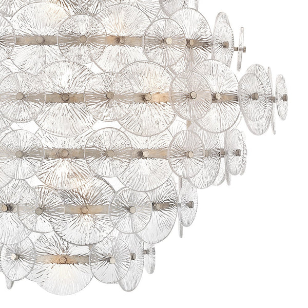 Rene 30" Sixteen Lights Medium Multi Tier Chandelier, Glacial