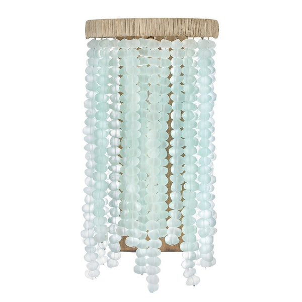 Dune 8" Medium Single Light Sconce, Burnished Gold / Blue Sea Glass