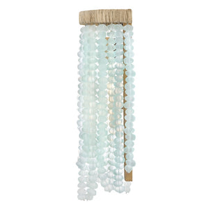 Dune 8" One Light Medium Sconce, Burnished Gold / Blue Sea Glass