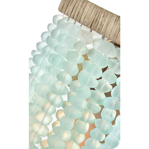 Dune 8" One Light Medium Sconce, Burnished Gold / Blue Sea Glass