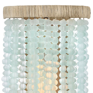 Dune 8" One Light Medium Sconce, Burnished Gold / Blue Sea Glass