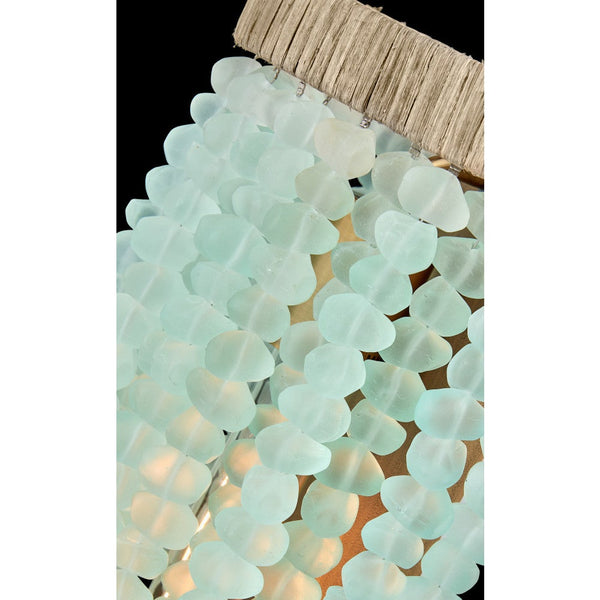 Dune 8" Medium Single Light Sconce, Burnished Gold / Blue Sea Glass