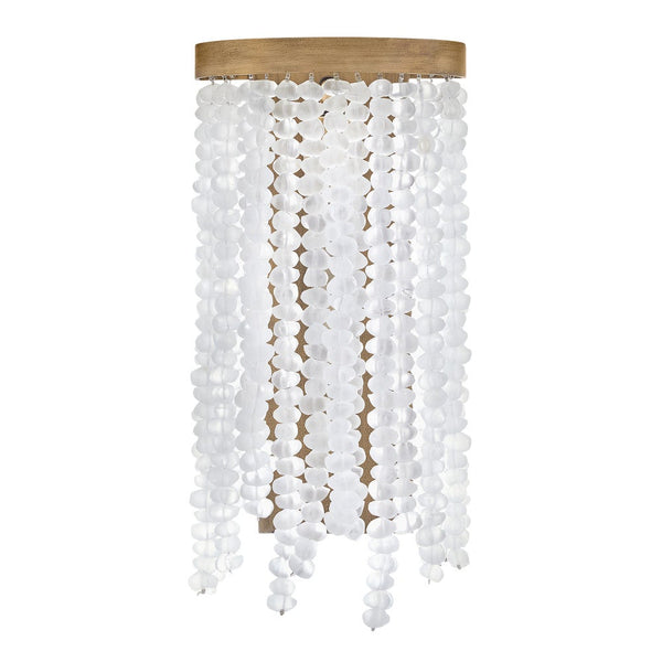 Dune 8" Medium Single Light Sconce, Burnished Gold / Soft White Sea Glass