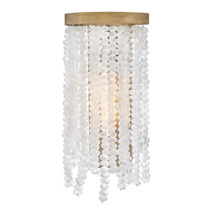 Dune 8" One Light Medium Sconce, Burnished Gold / Soft White Sea Glass