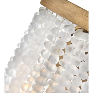 Dune 8" One Light Medium Sconce, Burnished Gold / Soft White Sea Glass