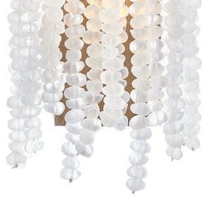 Dune 8" One Light Medium Sconce, Burnished Gold / Soft White Sea Glass