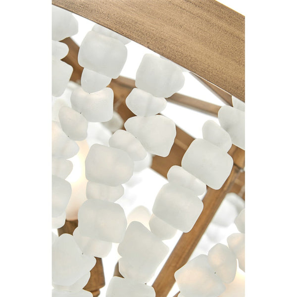 Dune 16" Four Lights Medium Semi-flush Mount, Burnished Gold / Soft White Sea Glass