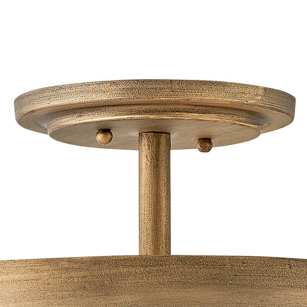 Dune 16" Four Lights Medium Semi-flush Mount, Burnished Gold / Soft White Sea Glass