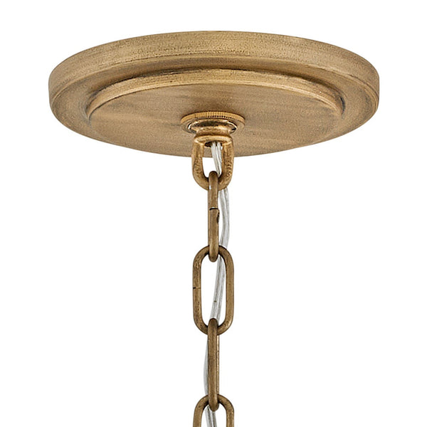 Dune 18" Four Lights Large Pendant, Burnished Gold / Gold Blue Sea Glass