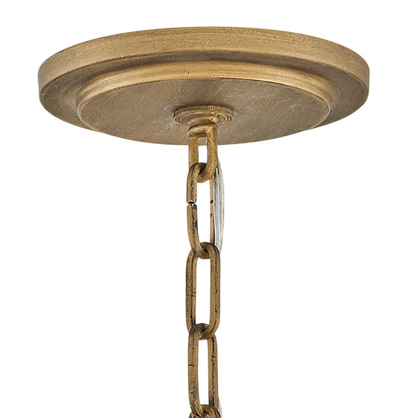 Dune 18" Four Lights Large Pendant, Burnished Gold / Soft White Sea Glass