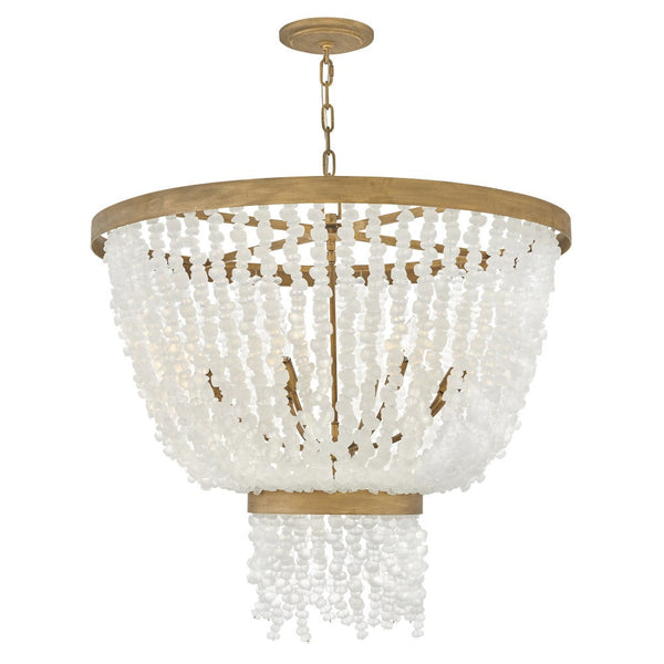 Dune 32" Eight Lights Medium Single Tier Chandelier, Burnished Gold