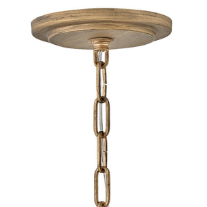 Dune 25" Six Lights Medium Single Tier Chandelier, Burnished Gold / Soft White Sea Glass